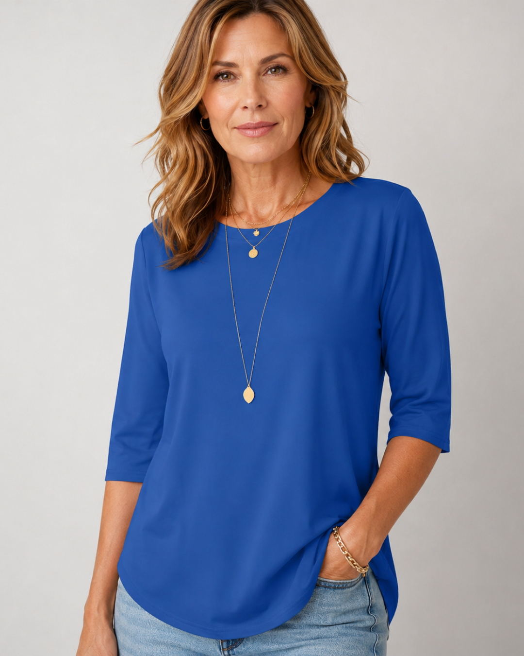 Round Neck Half Sleeve Drop Shoulder Tee