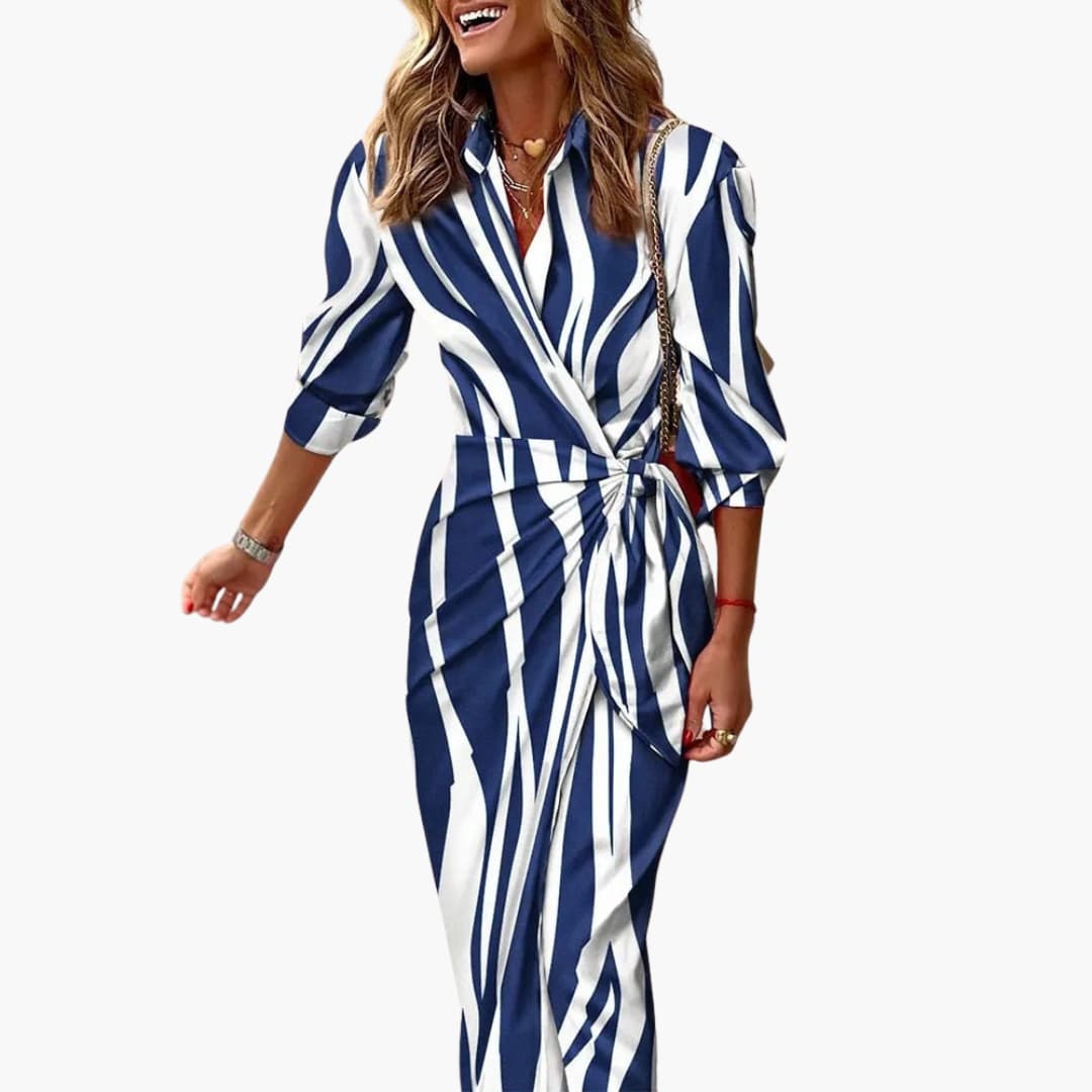 Leah | Printed Wrap Dress White
