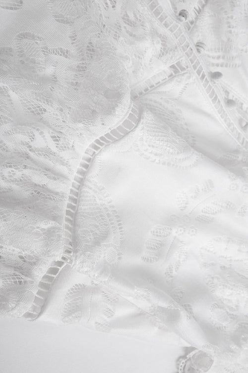 Lace Hollow-out Button Midi Dress - View 6