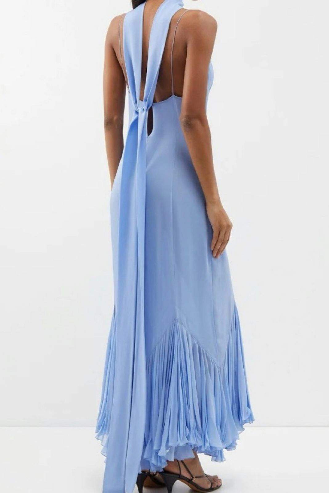 Vintage Party Midi Dress With Stole - Blue