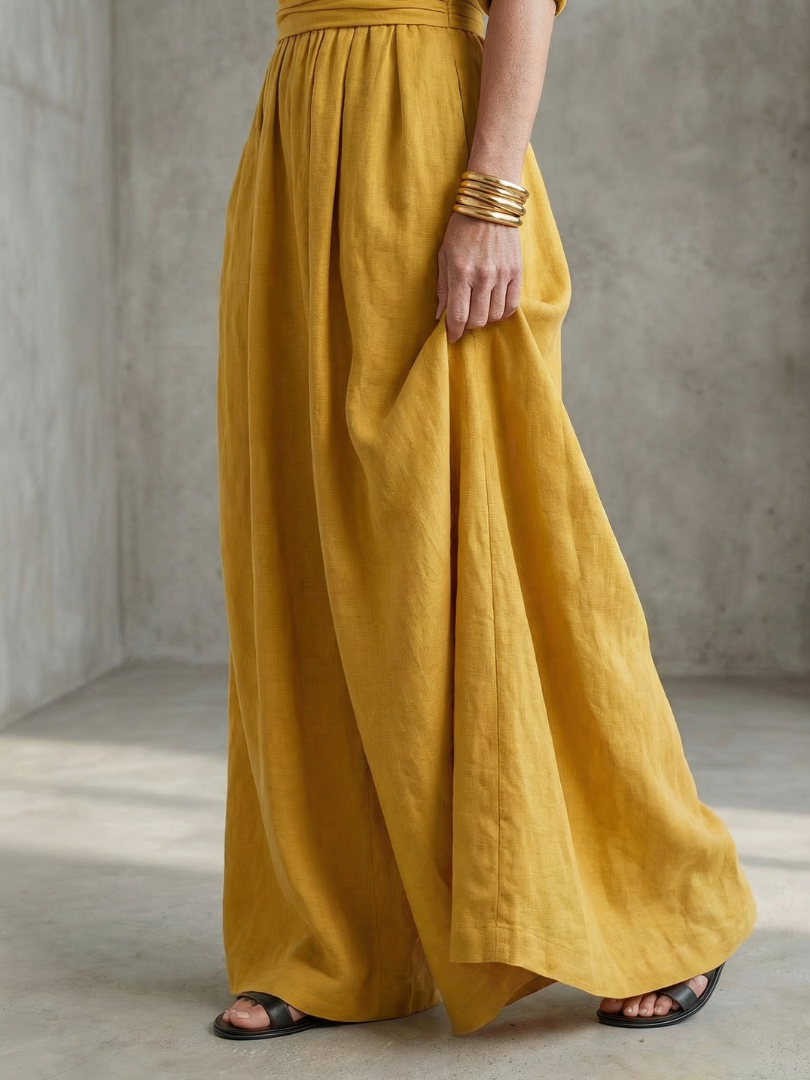 V-Neck Wrap Front Half Sleeve Wide Leg Jumpsuit