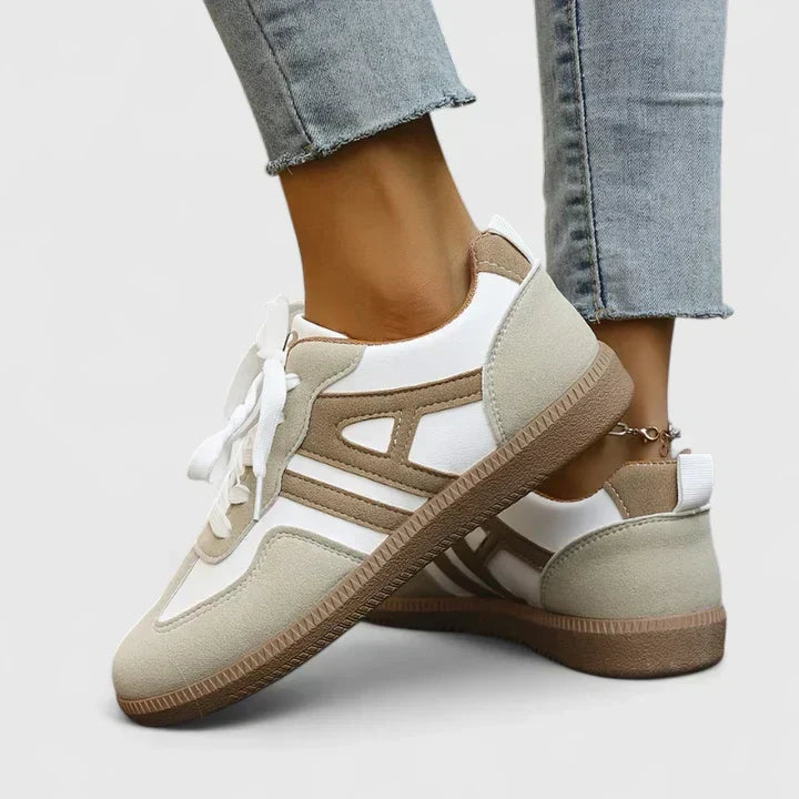 Lace Up Contrast Panel Low Top Sneakers