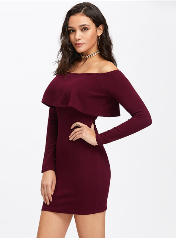 Womens Long Sleeve Mini Dress For And