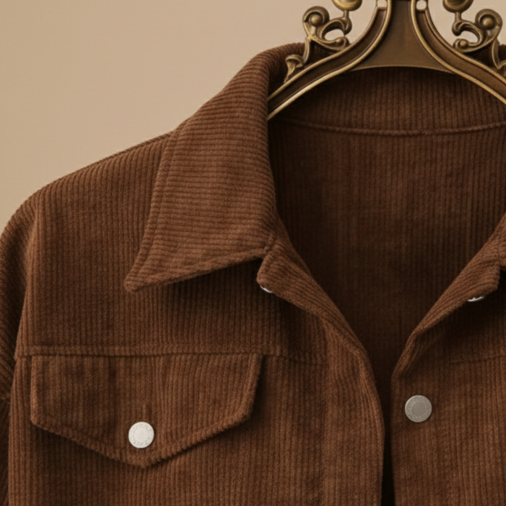Corduroy Button Front Cropped Jacket 5