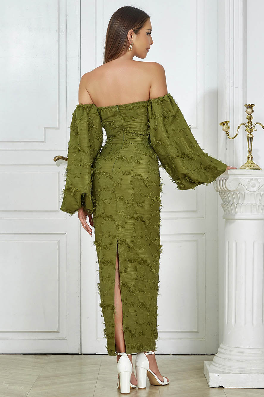 Lucía Minimalist Knitted Maxi Dress with Low Back Elevated Occasion Wear