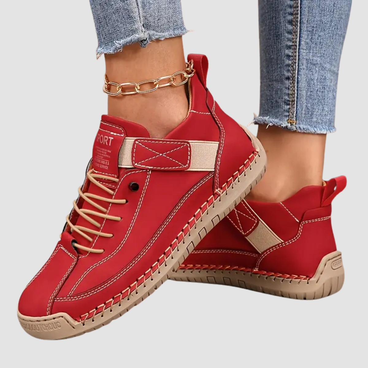 Lace Up Strap High Top Sneakers