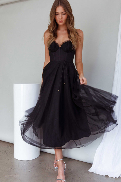 Tulle Sweetheart Tiered Layered Maxi Dress