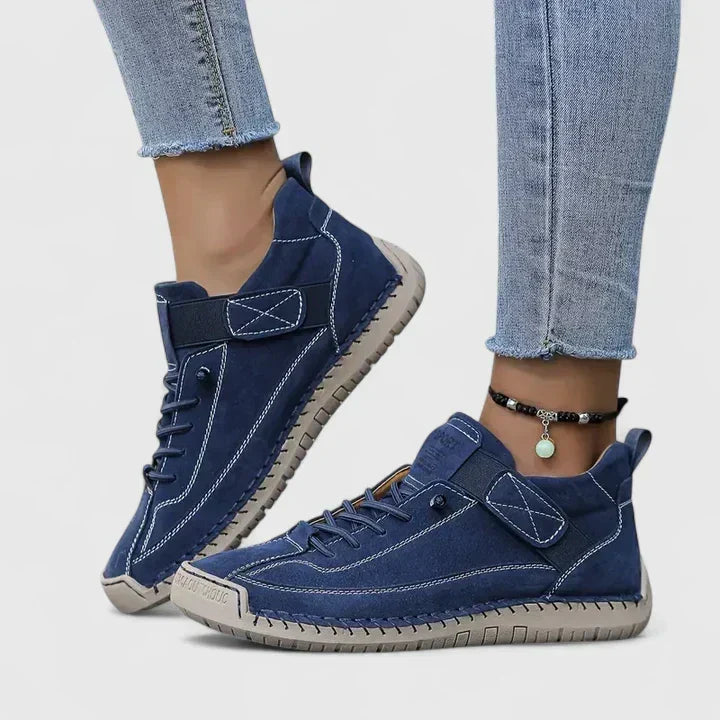 Lace Up Hook and Loop Strap Low Top Sneakers
