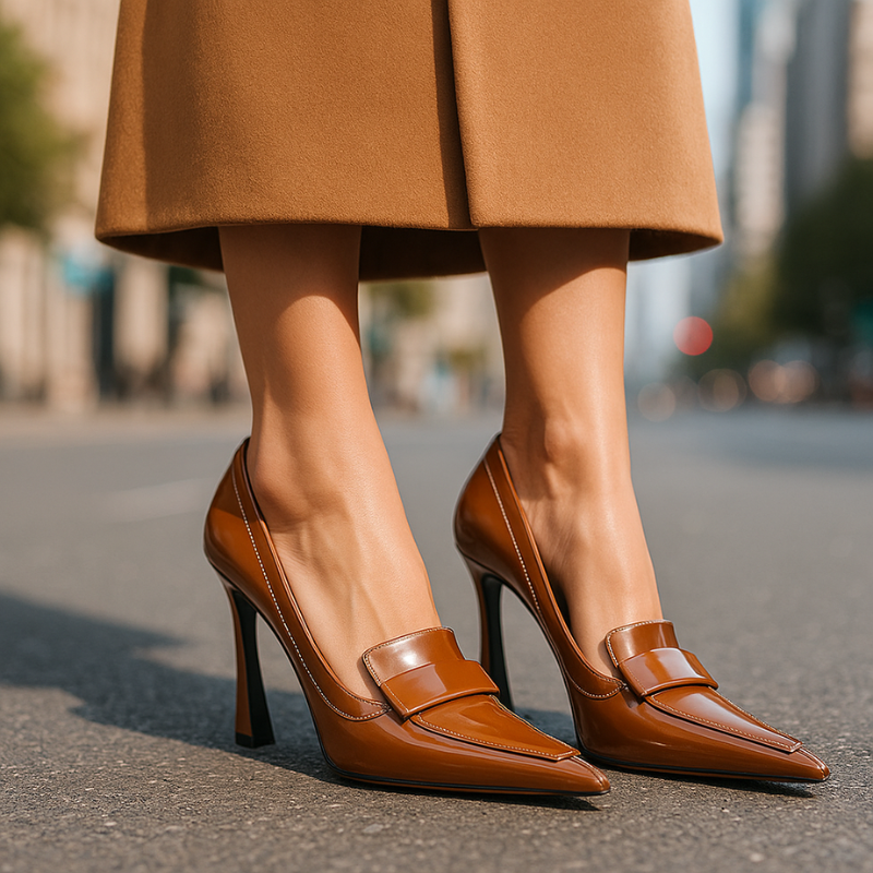 Pointed Toe Kiltie Stiletto Heel Pumps