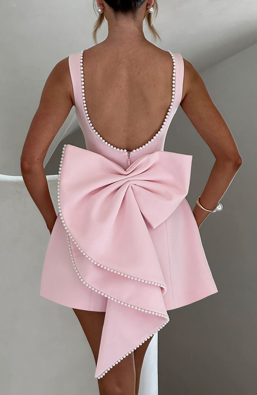 Sleeveless Bow Back Fit and Flare Mini Dress 3