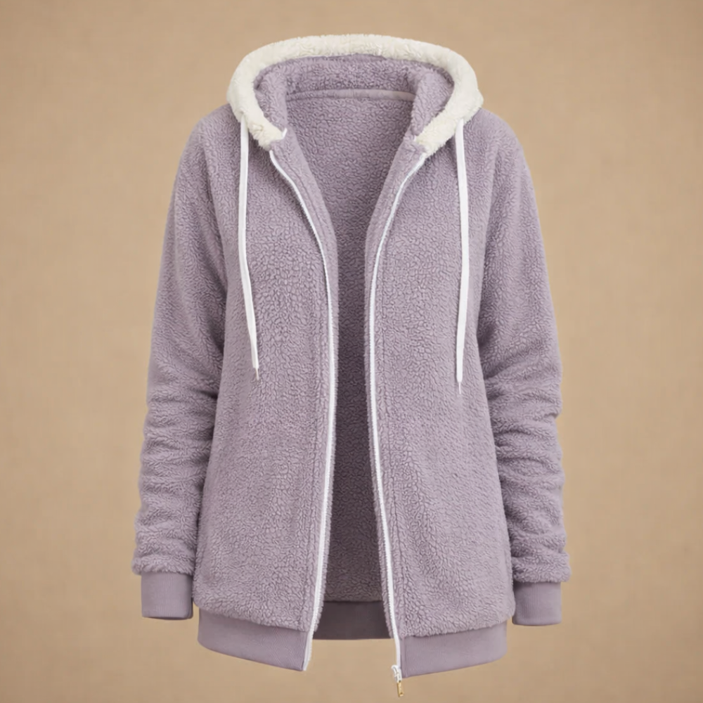 Women's Loose-Fit Fleece Hooded Jacket