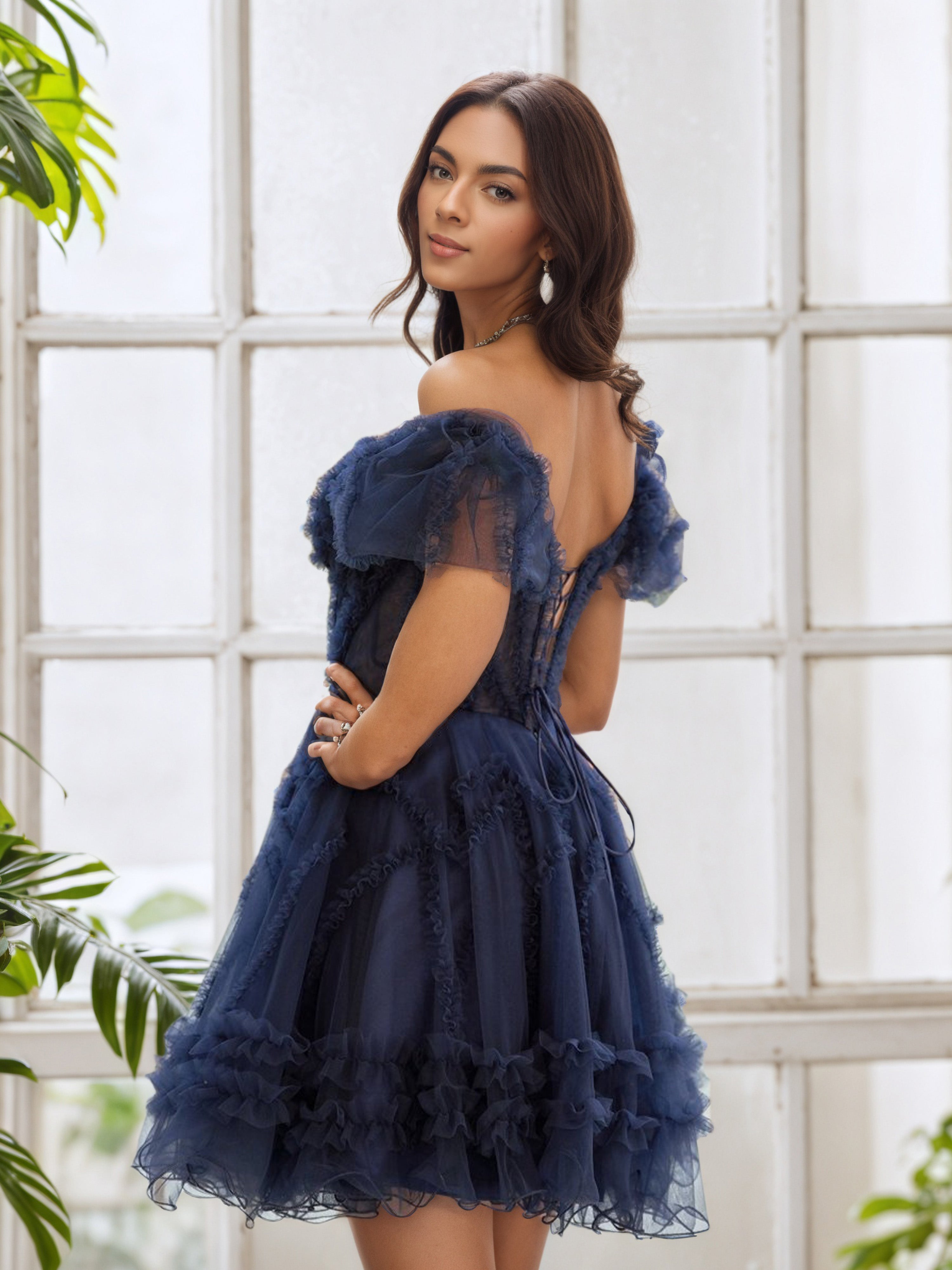 Off The Shoulder Princess Tulle Homecoming Dress