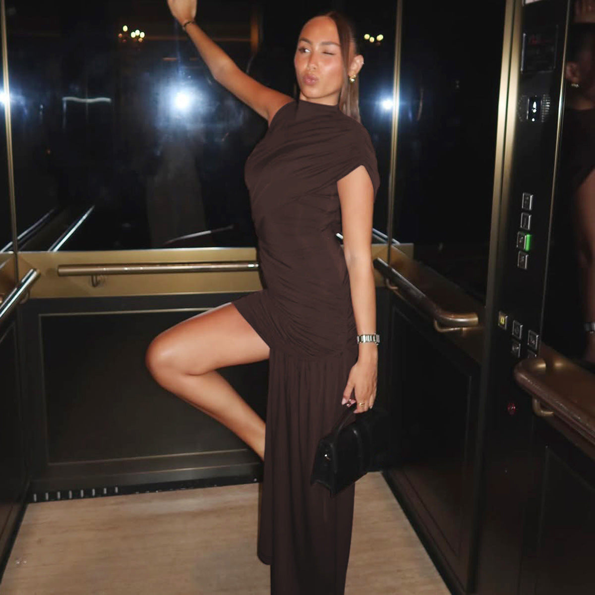 Gema Mini Dress - Brown