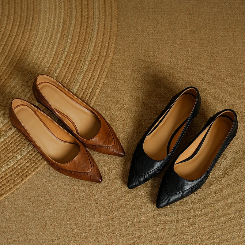 Snake Embossed Pointed Toe Slip On Kitten Heel Pumps