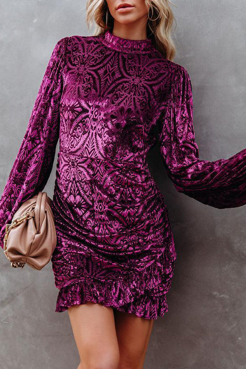 Moody Moment Backless Velvet Mini Dress- 3 Colors Purple