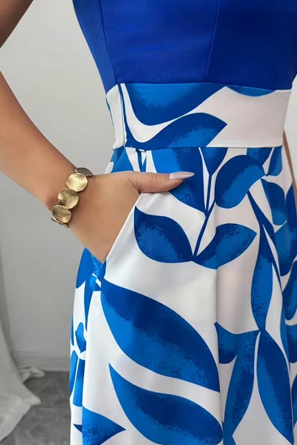 Floral Print Pocket A-Line Maxi Dress 5