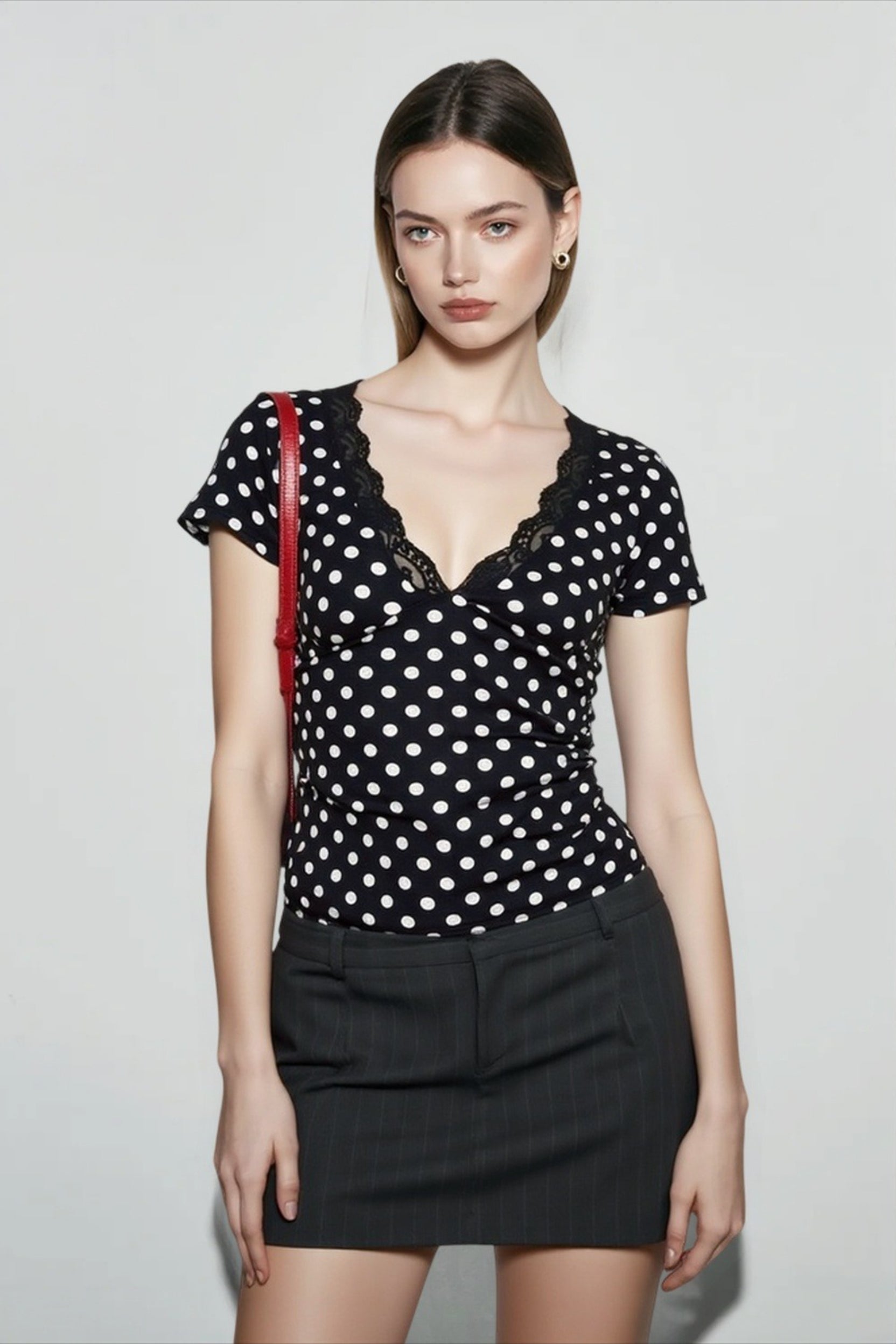 Sexy Colorblock Dot Top