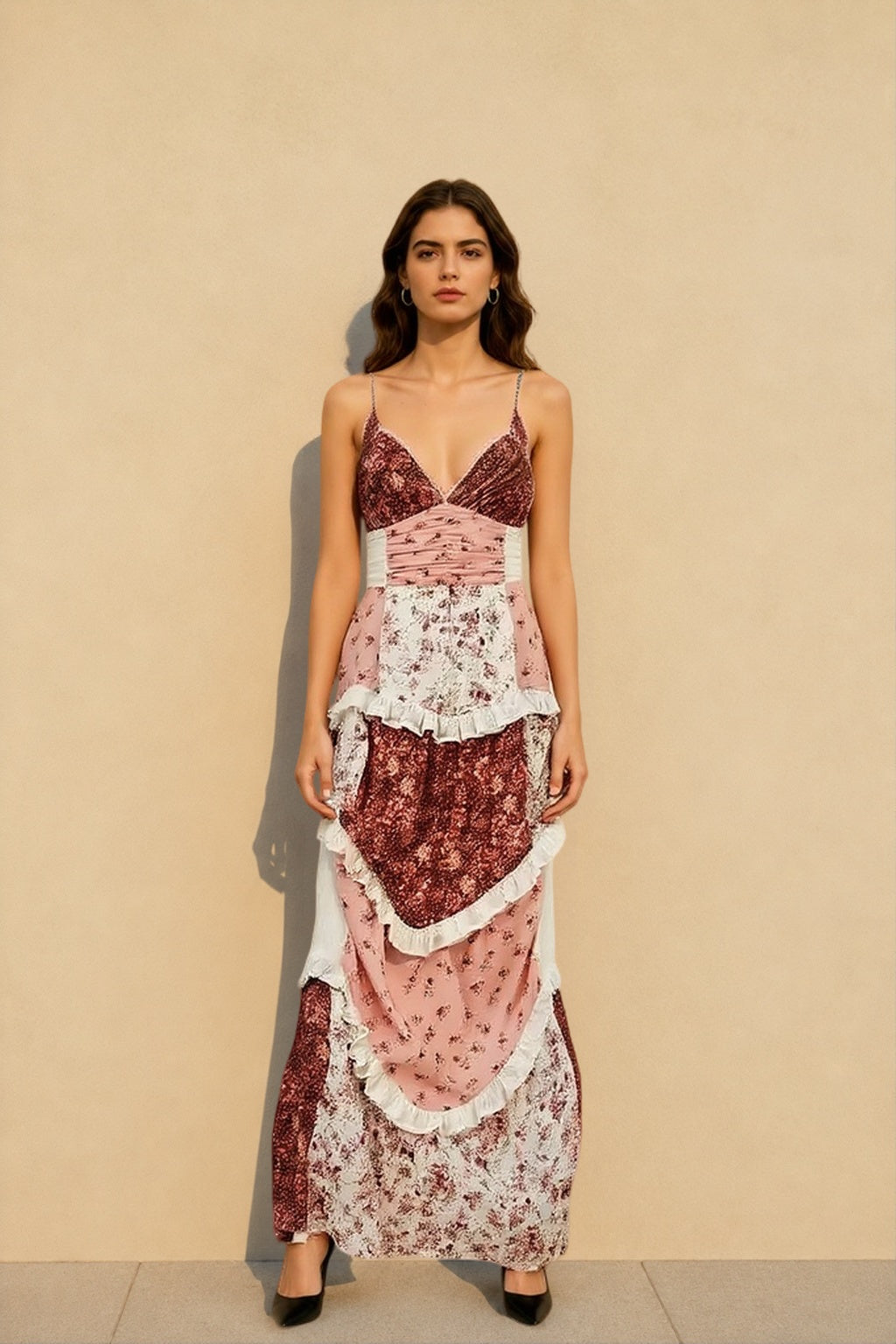 Patchwork Floral Dress