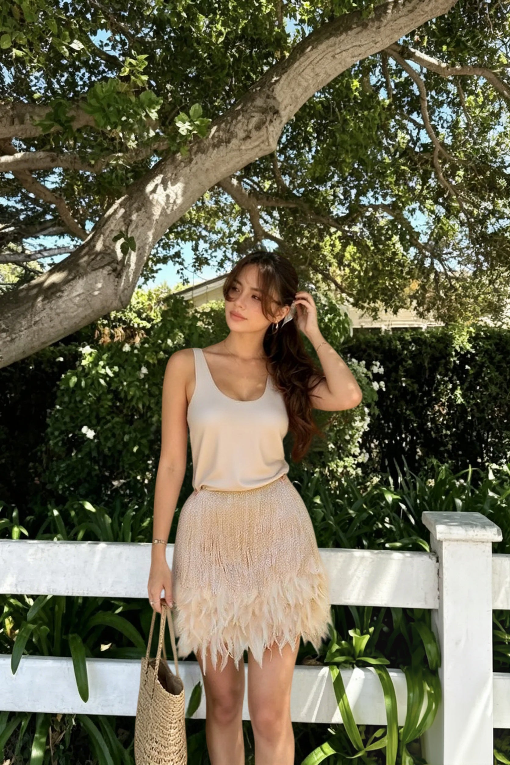 Sequin Pleated Denim Mini Skort