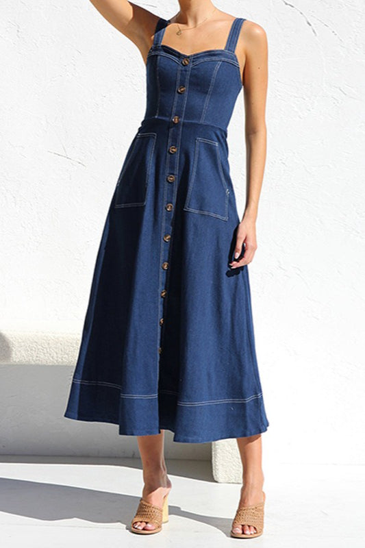 Casual ButtonUp Denim Dress
