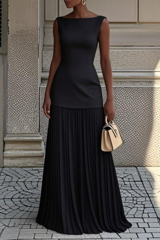 Sleeveless Knit Slip Prom Dress