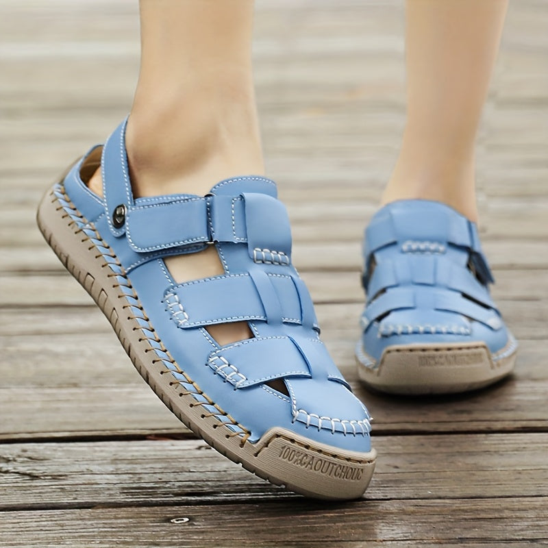 Closed Toe Fisherman Hook and Loop Sandals
