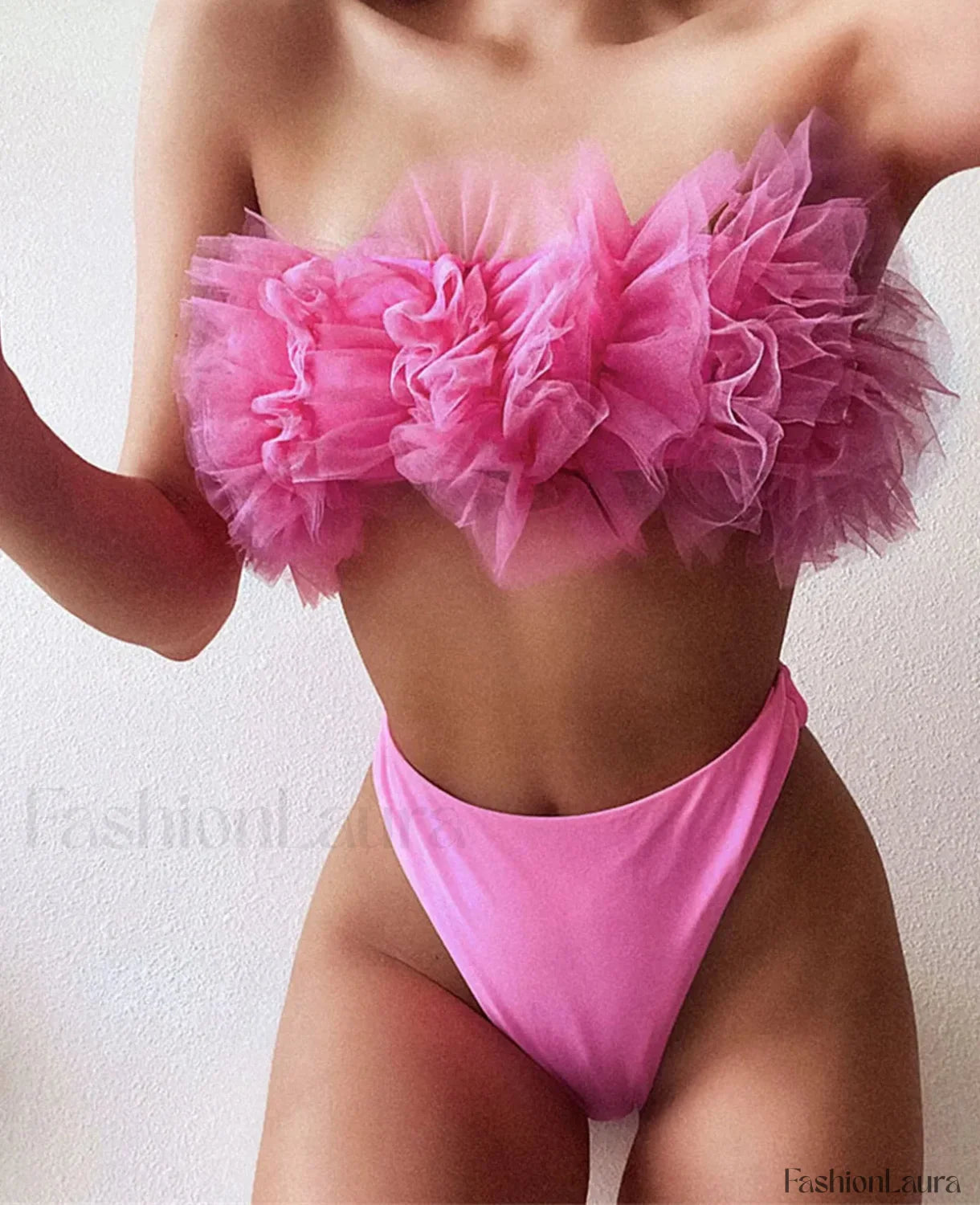 3D Flower Bandeau Bikini Set