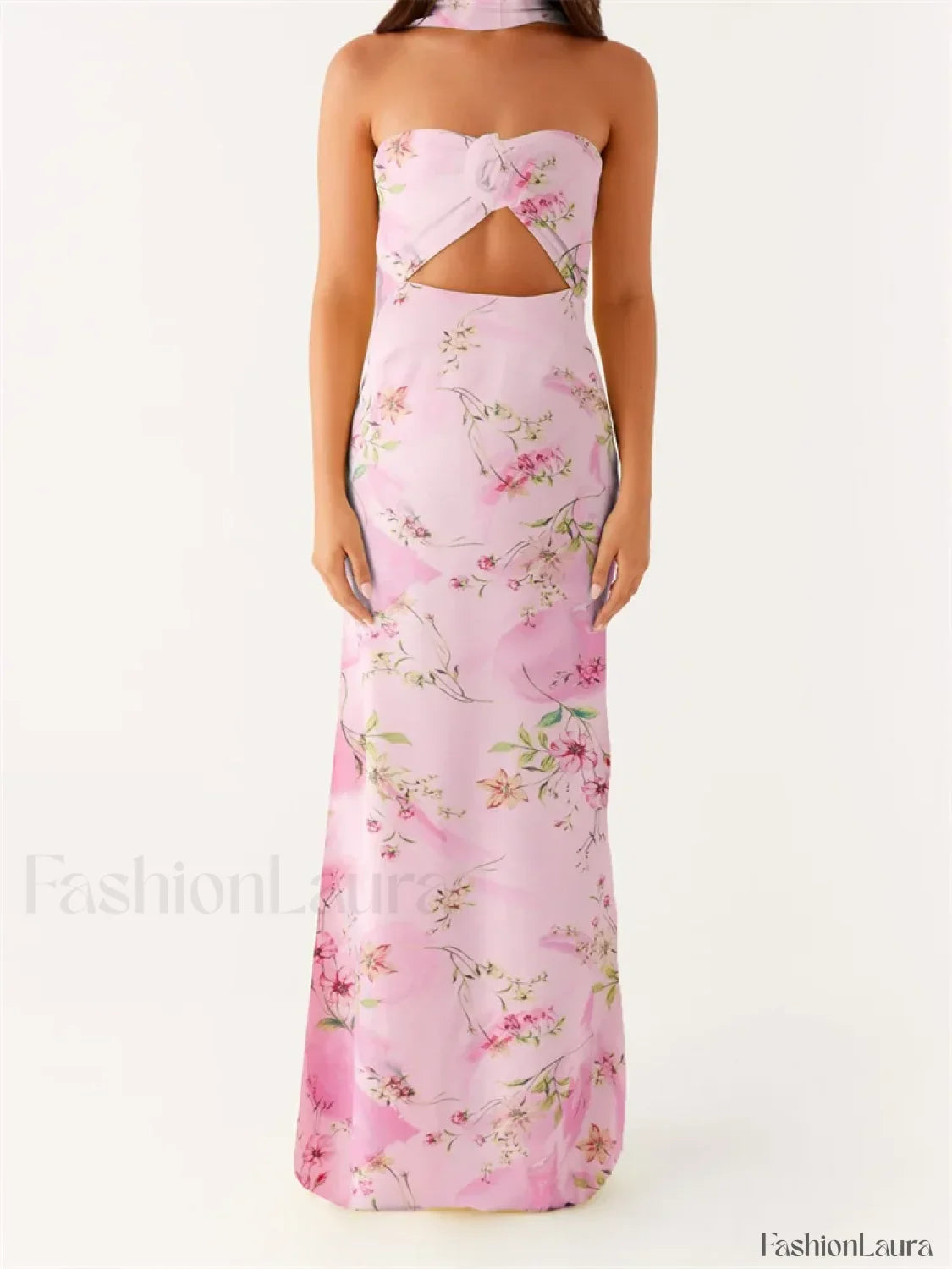 3D Flower Patchwork Tube Maxi Dress
