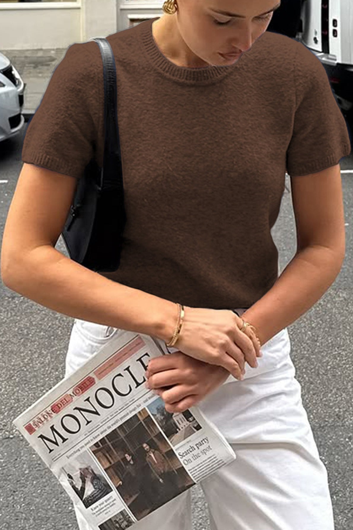 Casual Short Sleeve Pullover Sweater