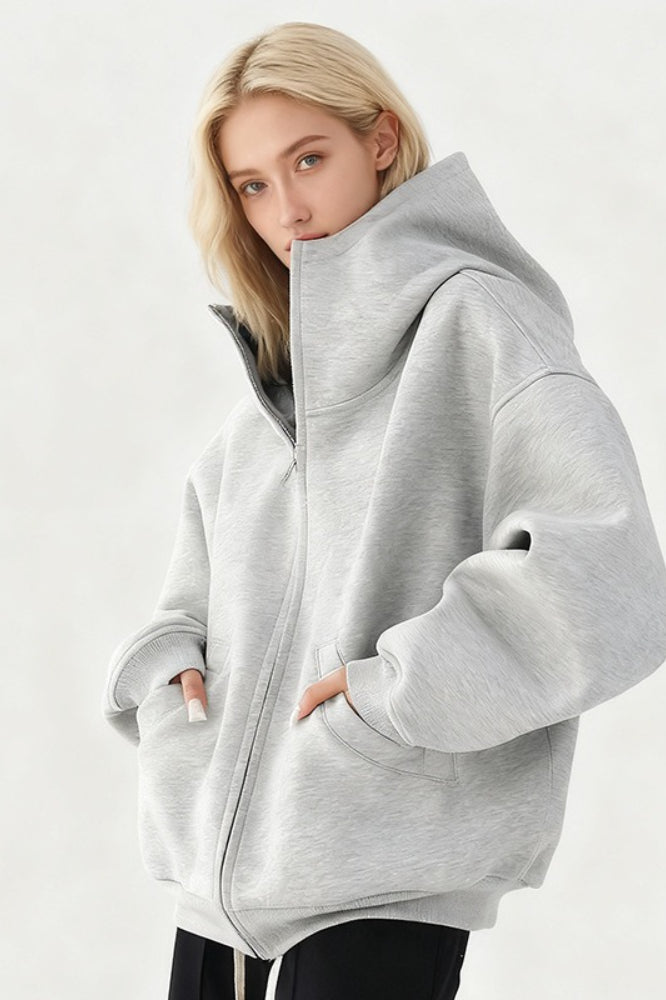Heavyweight Structured Print Zip Hoodie