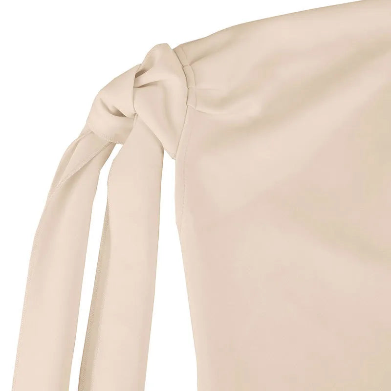 Asymmetric One Shoulder Draped Cape Sleeve A-Line Mini Dress 11