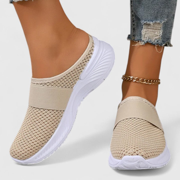 Round Toe Mesh Slip On Sneakers