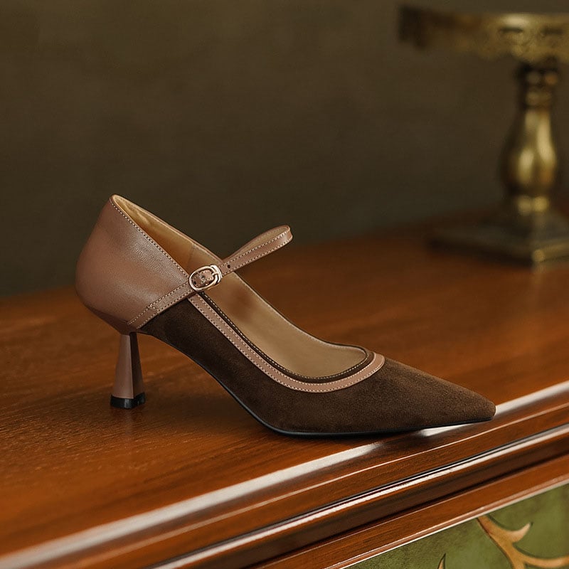 Deasia Pointy Toe Stiletto Mary Jane Shoes
