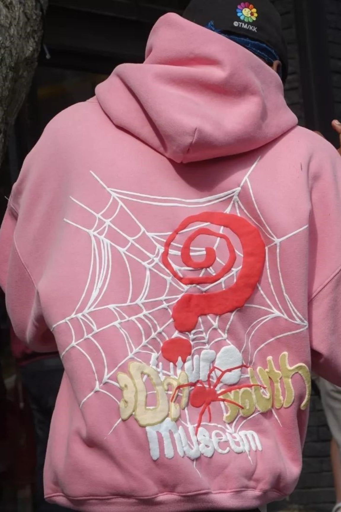 Spider Web Letter Print Hoodie