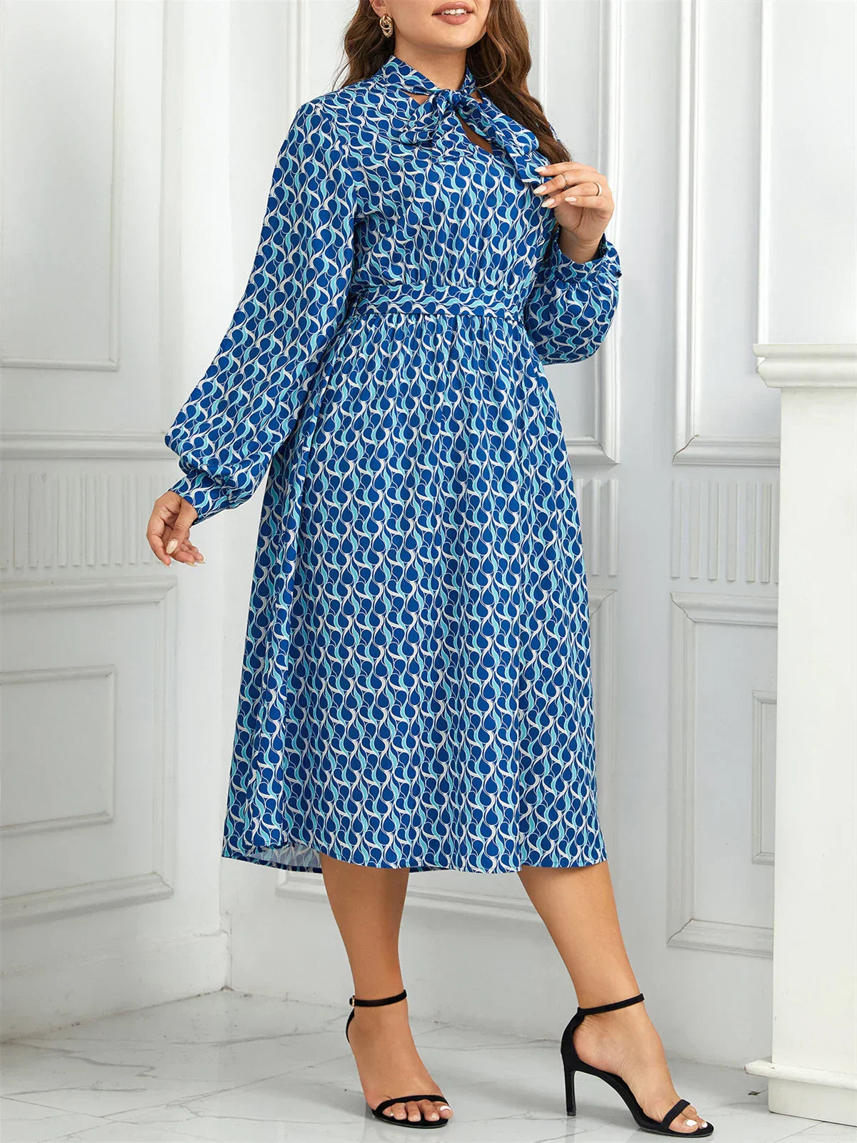 Helena Timeless Plus Size Dress Elastic Waist Designer Edit