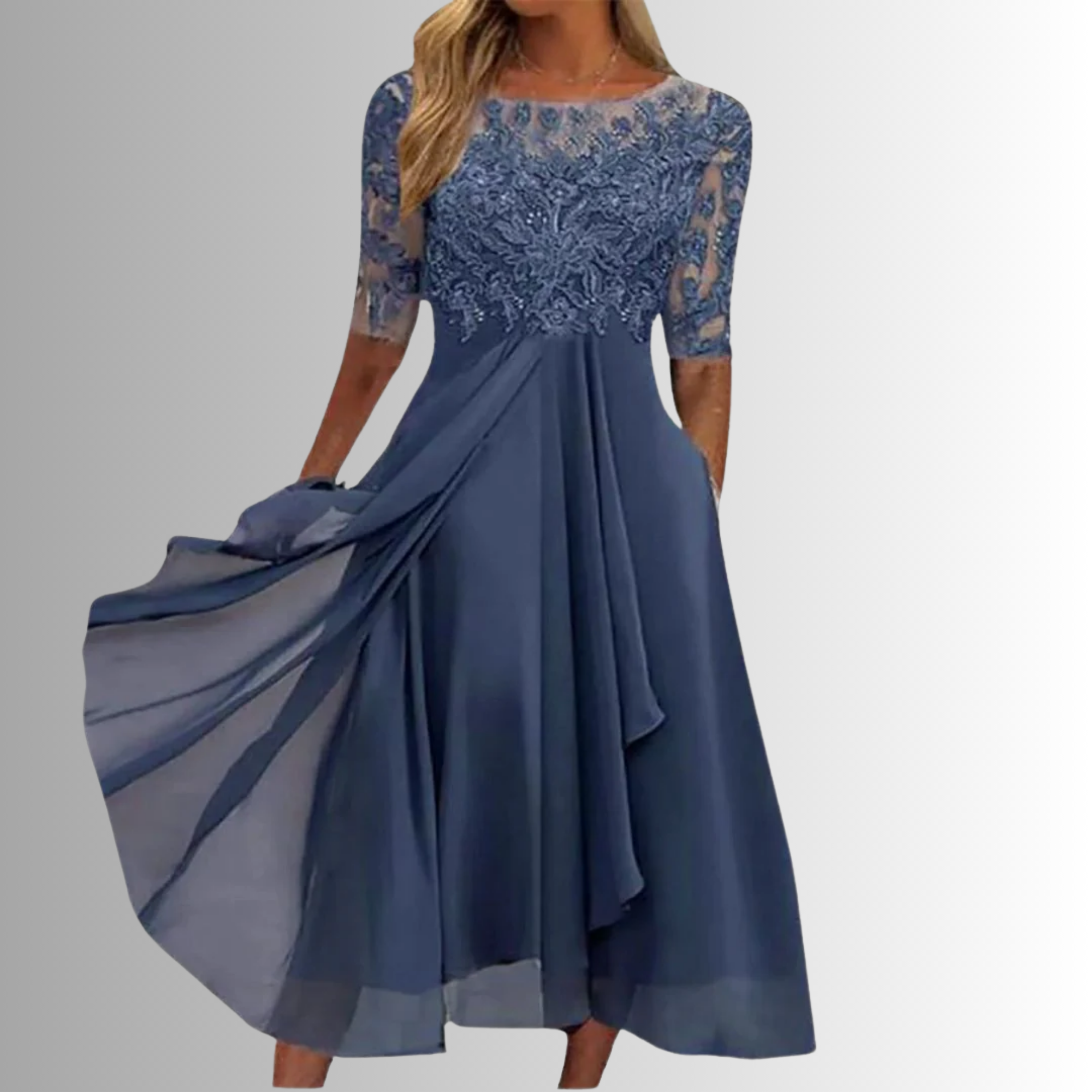 Rhonda™ | Elegant Lace Dress Blue