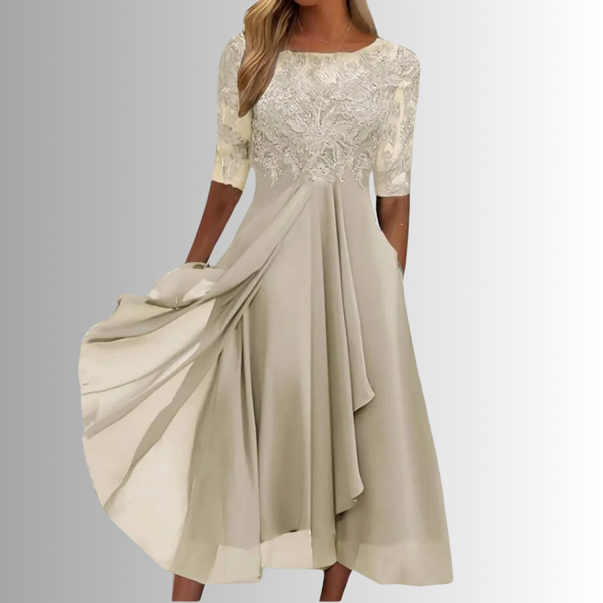 Rhonda™ | Elegant Lace Dress Cream