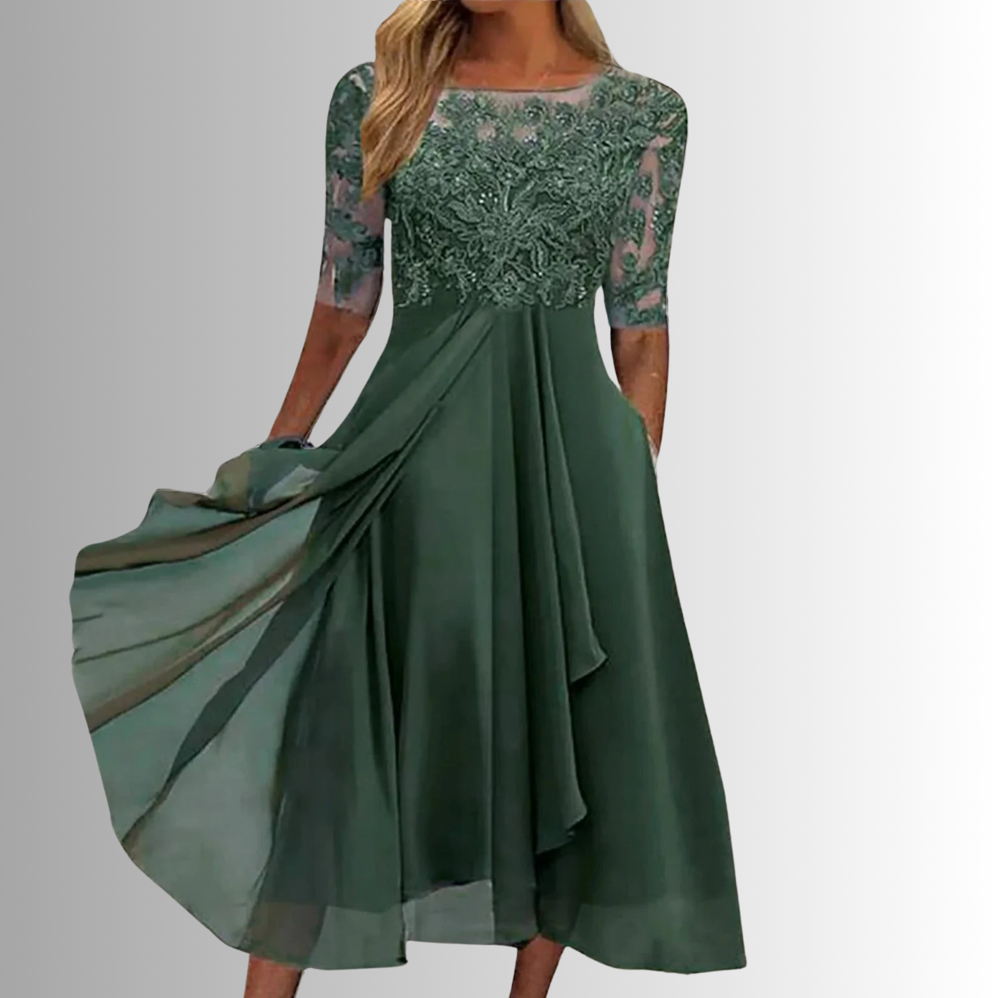 Rhonda™ | Elegant Lace Dress Green
