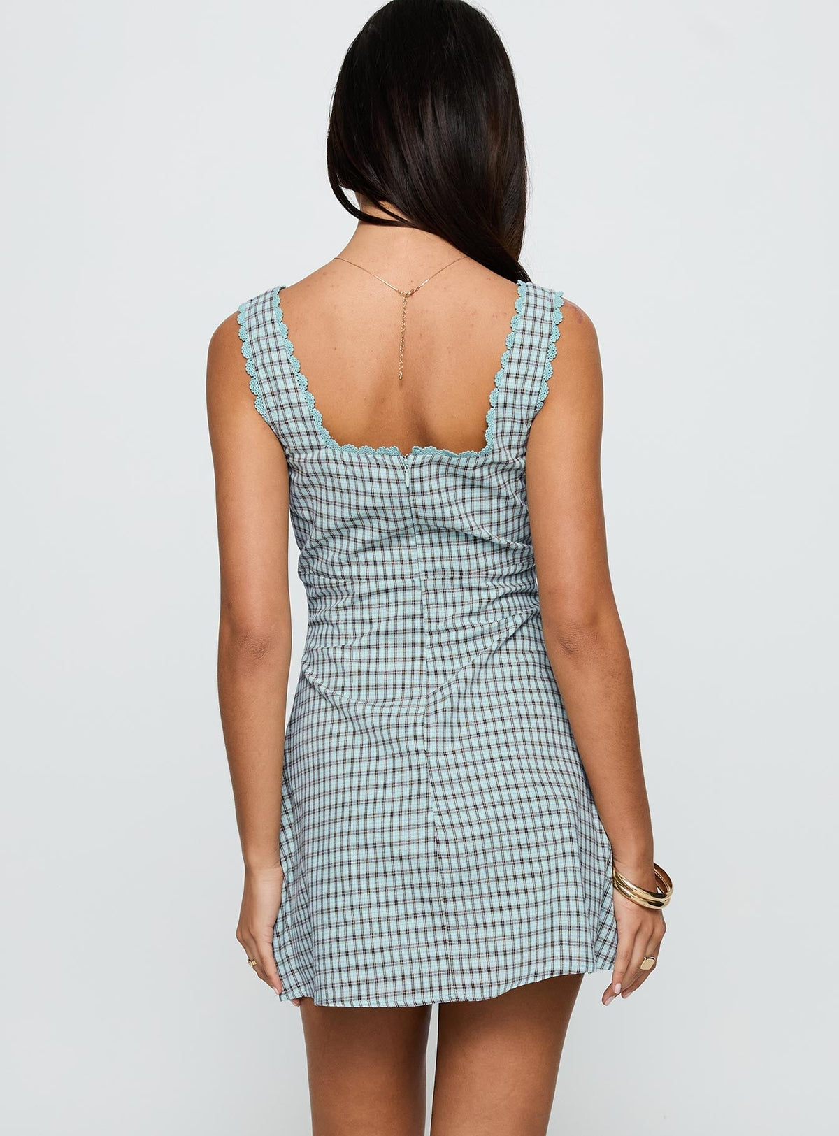 Dasha Mini Dress Blue / Brown Check