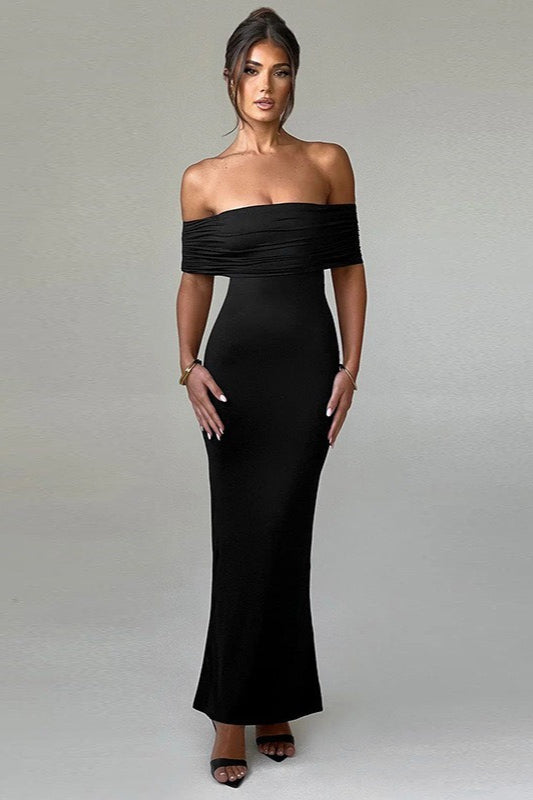Off-the-Shoulder Ruched Dress