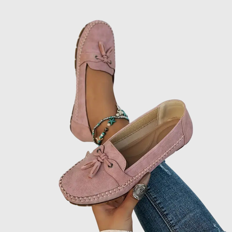 Round Toe Tassel Slip On Loafer Flats