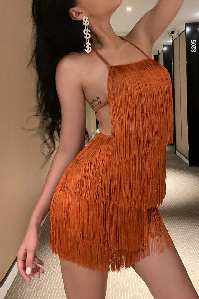 Halter Fringe Romper