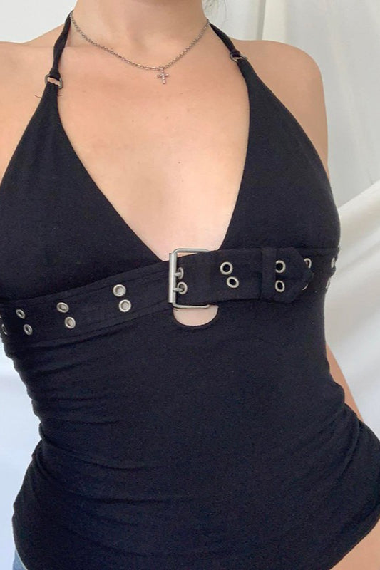 Plunging Corset Style Cami Top