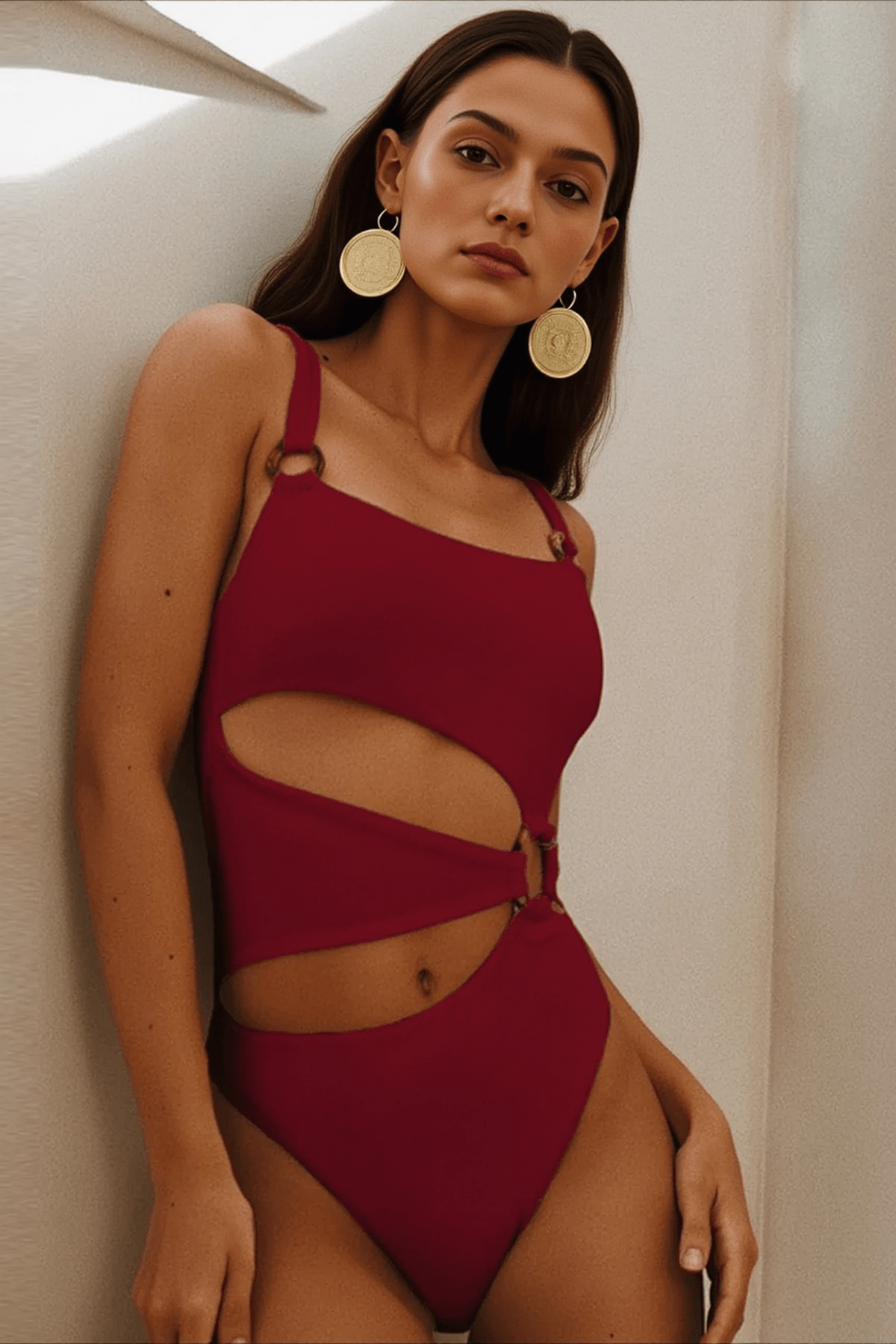 Sexy Solid Color Bodycon One Piece Swimsuit