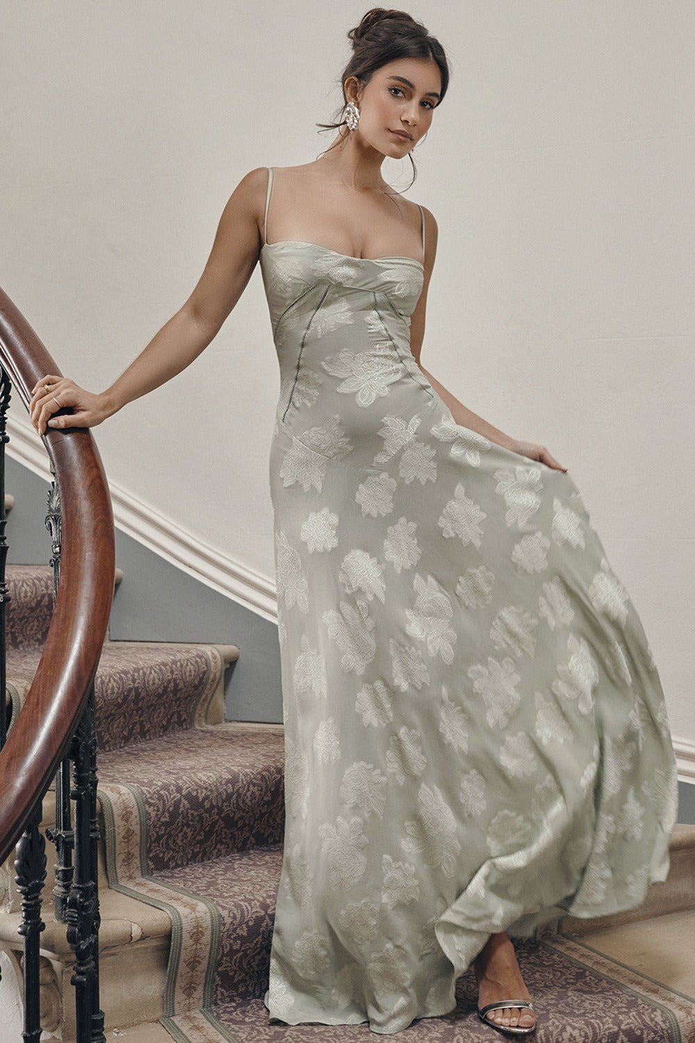 Lace Tie-Strap Romantic Maxi Dress - View 25