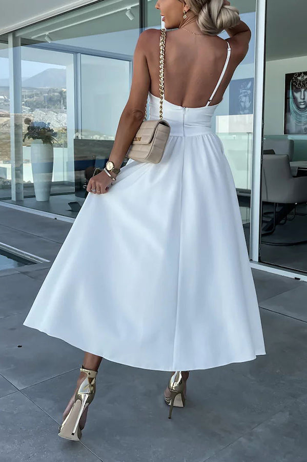 Effortless Genoveva Midi Dress with Cut Out Pockets Designer Edit
