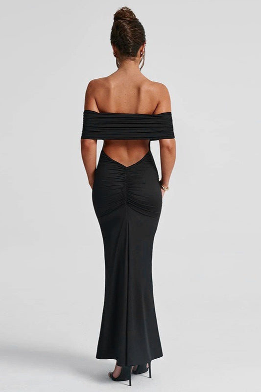 Off-the-Shoulder Ruched Dress