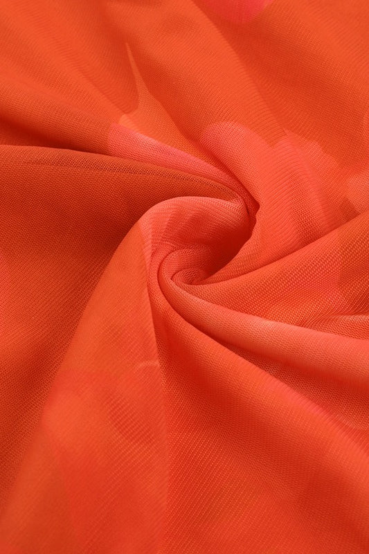 Sexy Strapless Mesh Tie Detail Maxi Floral Dress 9