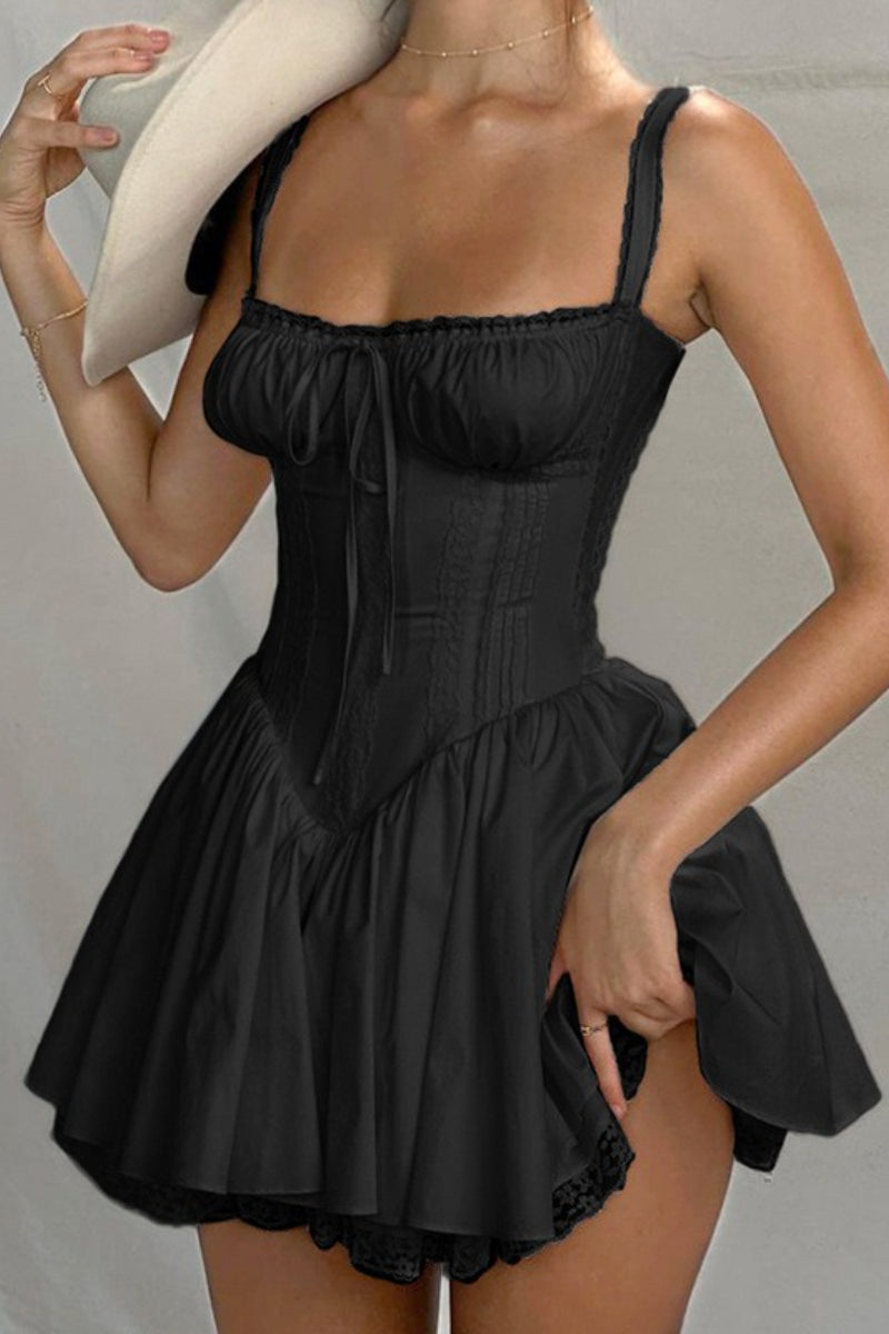 Wrap Tie Spaghetti Strap Mini Dress