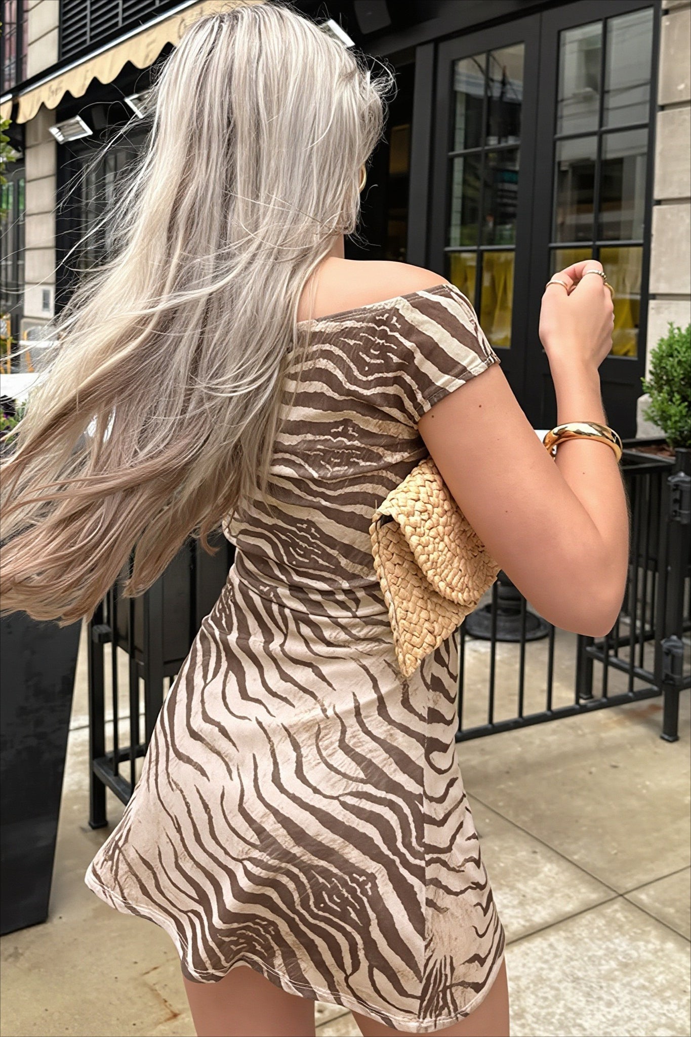 Off-the-Shoulder Ruched Mini Dress